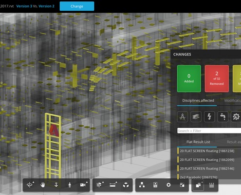 Model Version Control and Compare Controls in BIM360Team UI